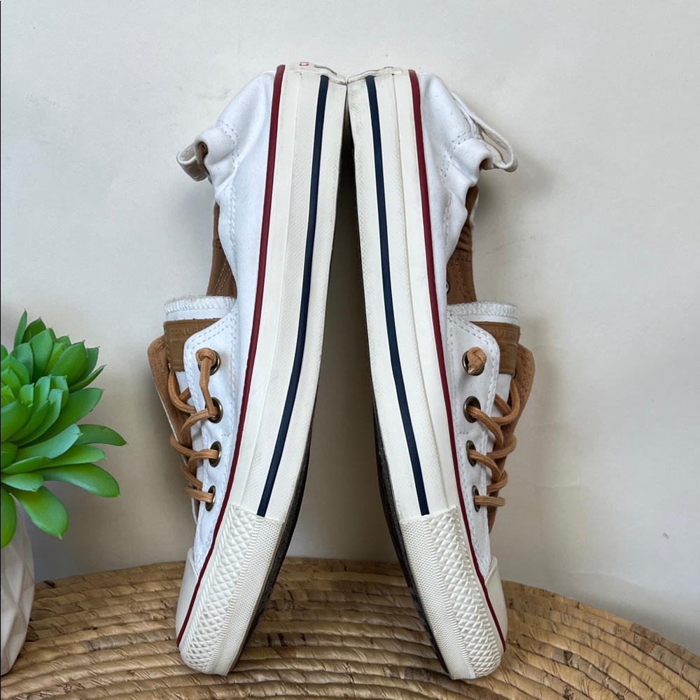 CONVERSE • All Star Shoreline White Sneakers Tan Laces 8 - Picture 5 of 9